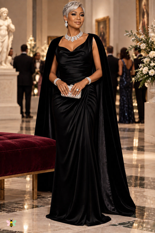 Aurelia Satin Cowl-Neck Maxi Dress