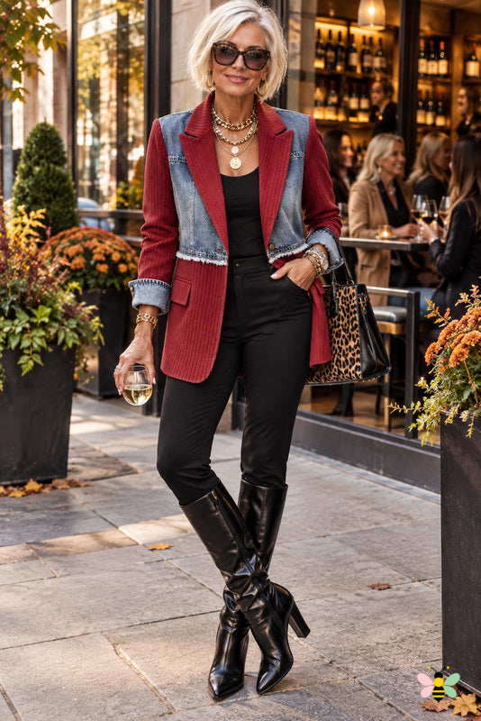 The Crosscurrent Denim-Ribbed Blazer