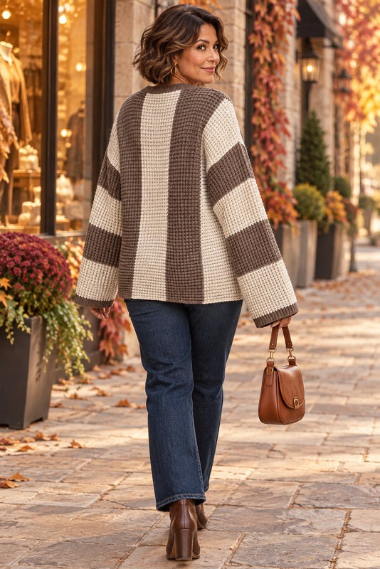 SoHo Block Party Waffle-Knit Sweater
