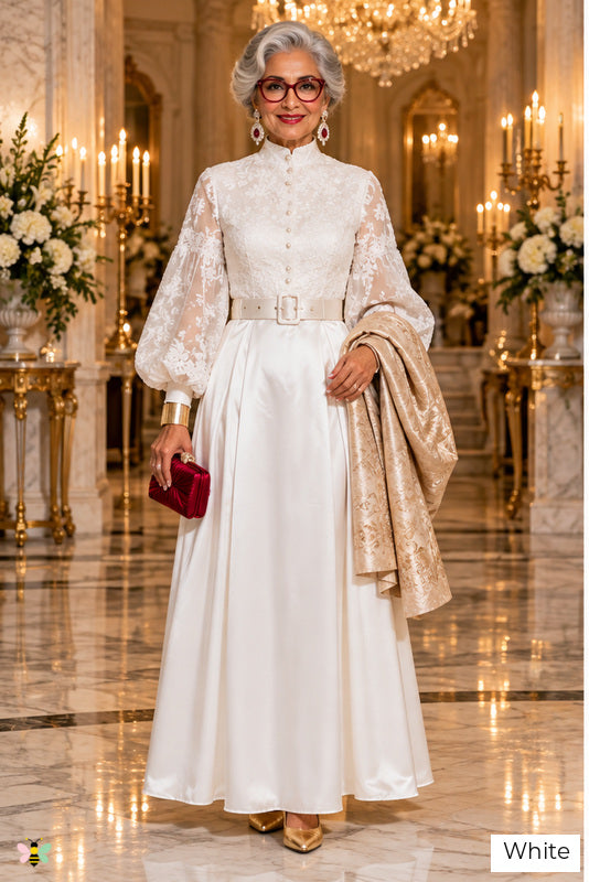The Palazzo Heirloom Lace Gown | White | front