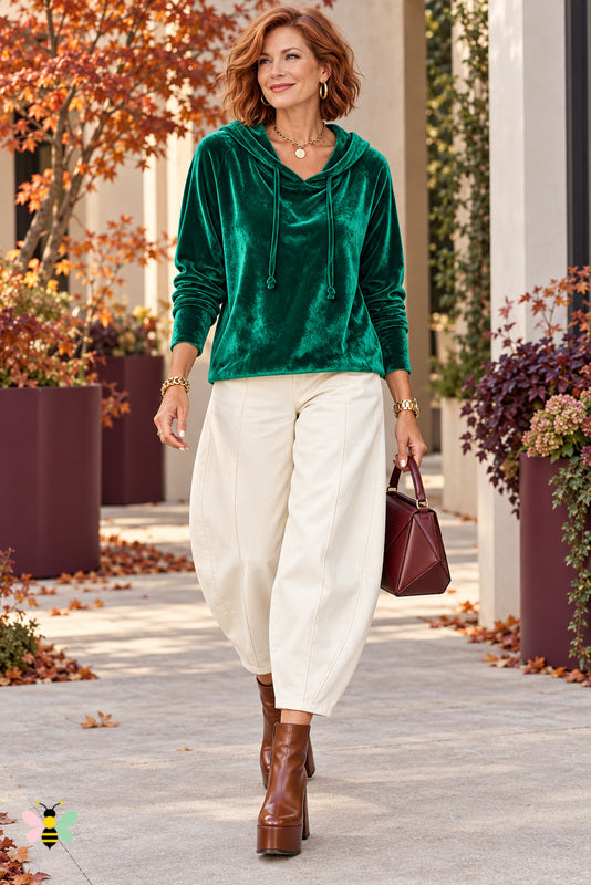 Jewel Tone Autumn Luxe Velvet Hoodie