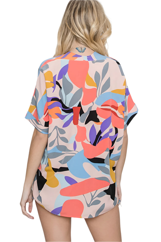 Print V-Neck Top