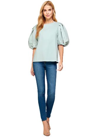 Puff Sleeve Knit Jersey Top