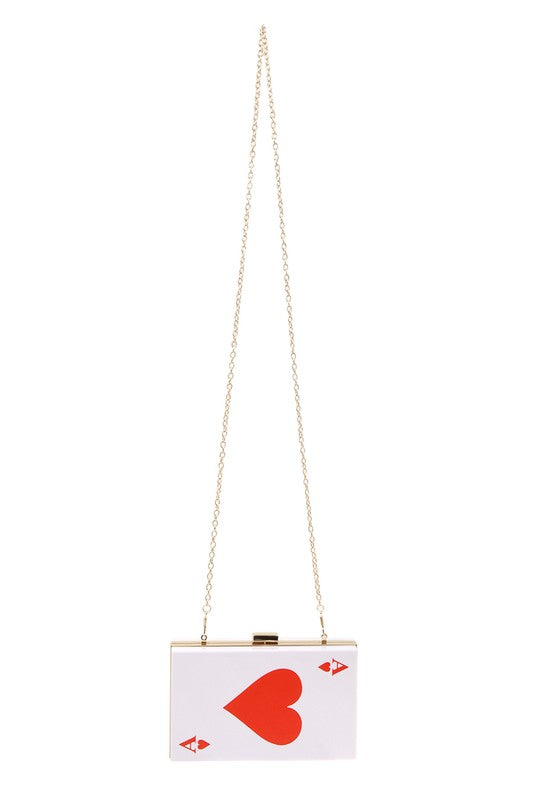 Ace of Hearts Card Clutch Evening Bag