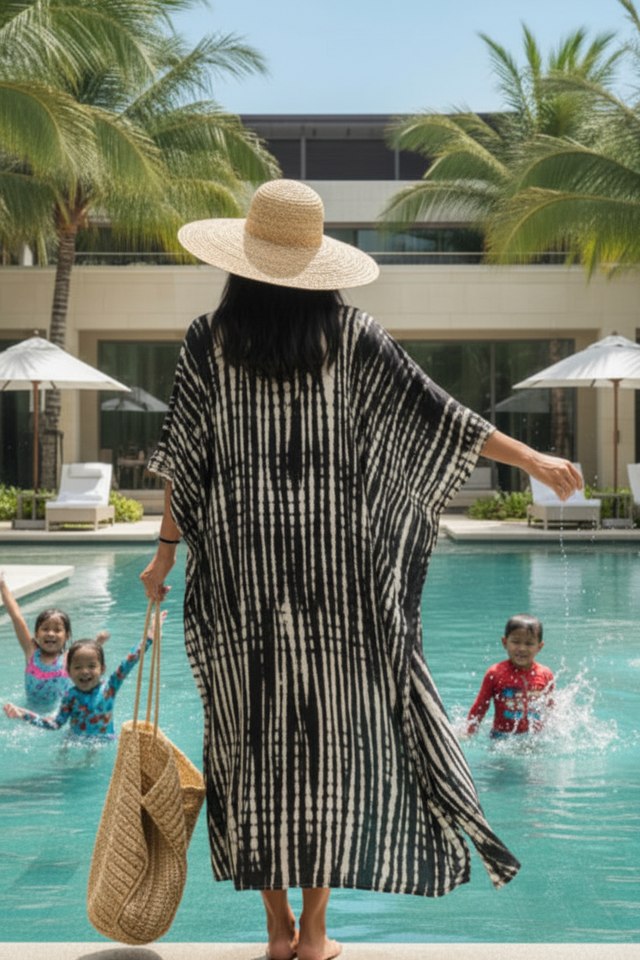 Lake St. Claire Black & White Kimono