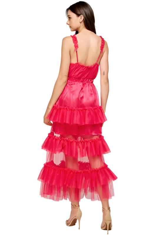 Tulle Tiered Long Dress