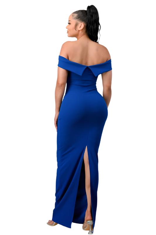 Off the Shoulder Crepe Gown