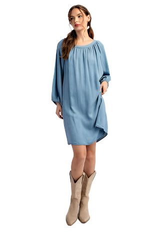 Soft Wash Round Neck Mini Dress