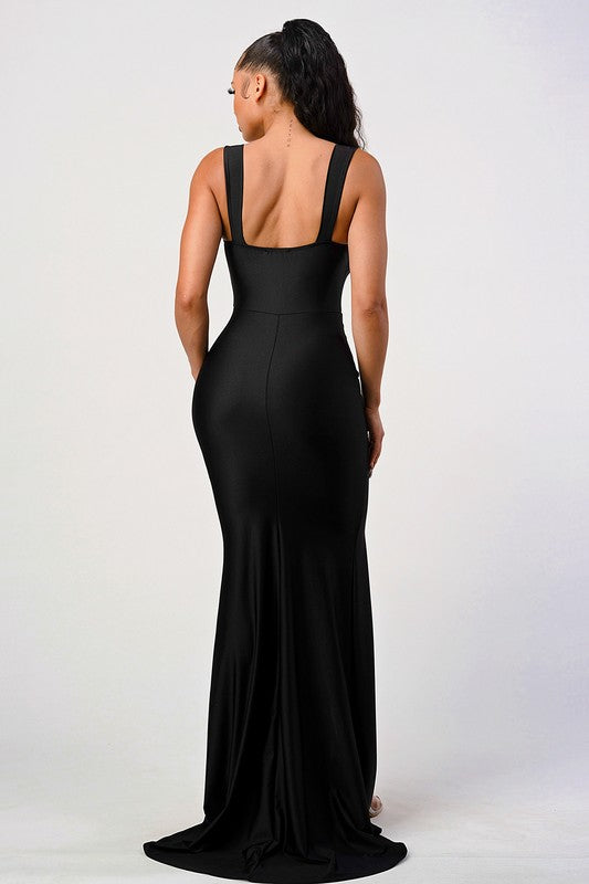 Sweetheart Evening Dress with Side Slit
