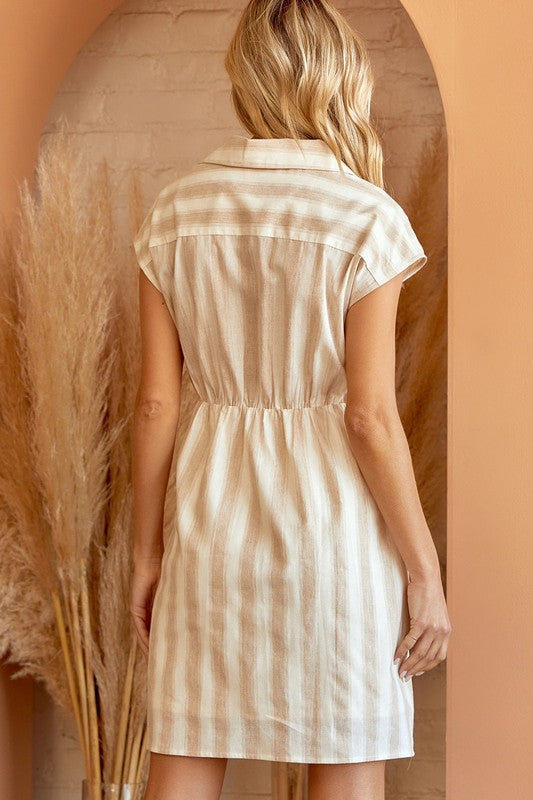 Casual Striped Cotton Dress