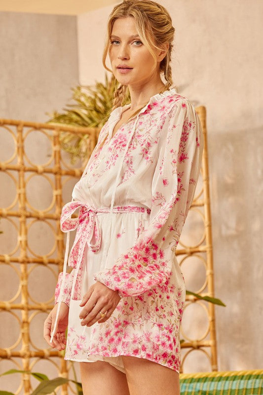 Satin Floral Romper