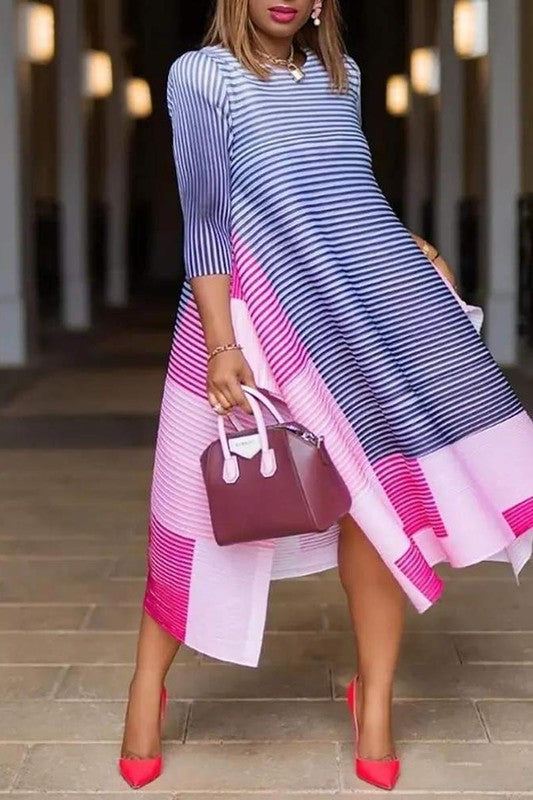 Color Block Striped Dress