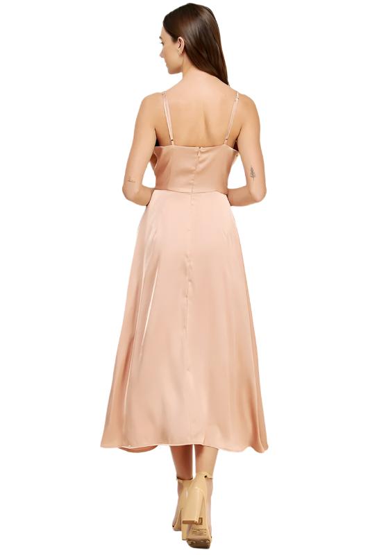 Bow Detail Satin Dress