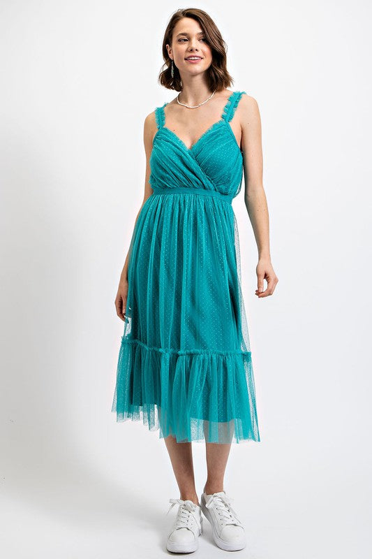 Fully Lined Tulle Dress with Adjustable Straps