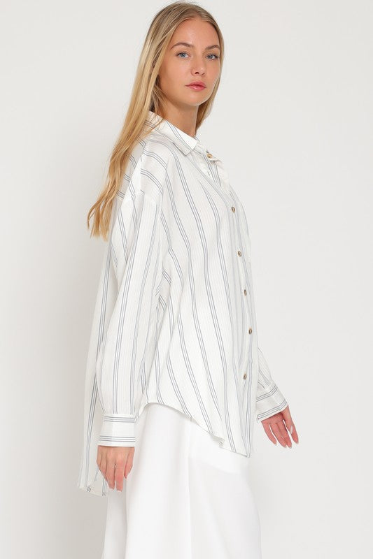 Long Sleeve Stripe Shirt Top