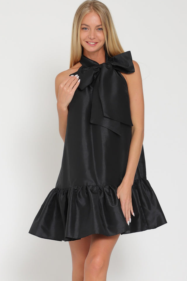 Sleeveless Tie Front Mini Dress