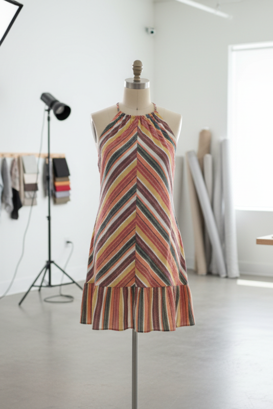 Striped halter dress