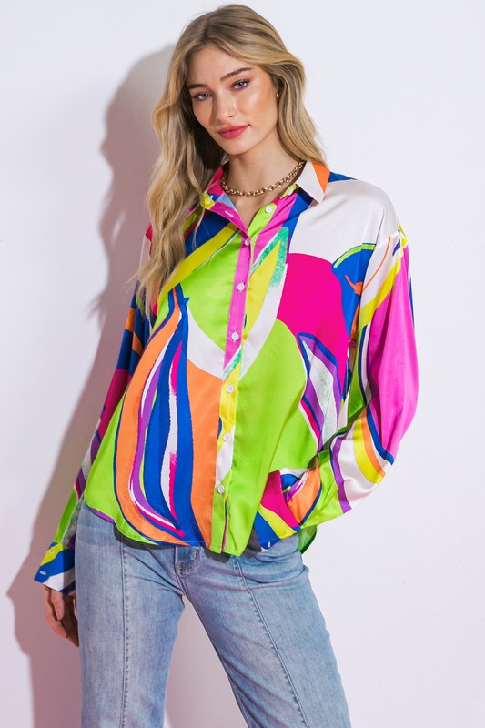 A Printed Woven Top