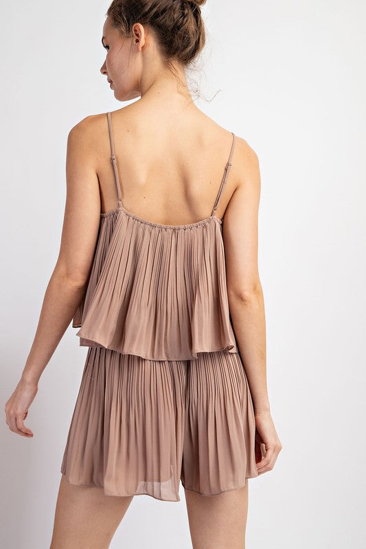 Solid Tiered Sleeveless Romper