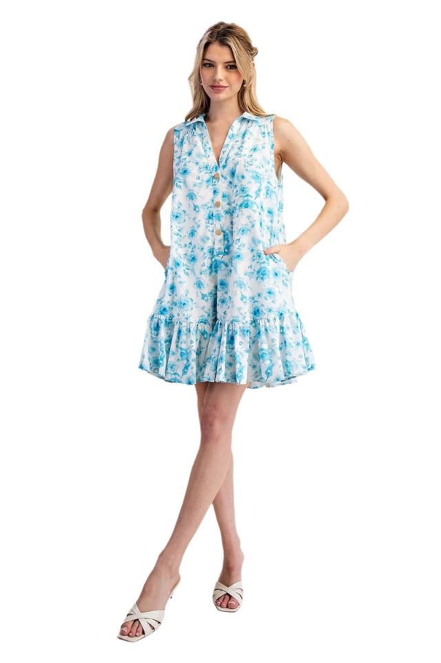 Floral Print Tiered Mini Dress