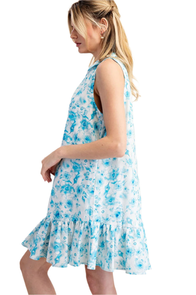 Floral Print Tiered Mini Dress