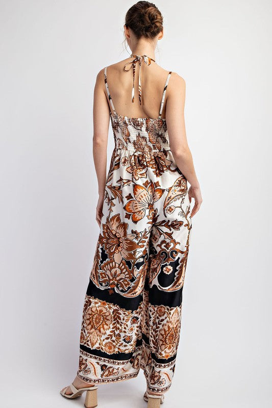 Printed Sleeveless Jumpsuit