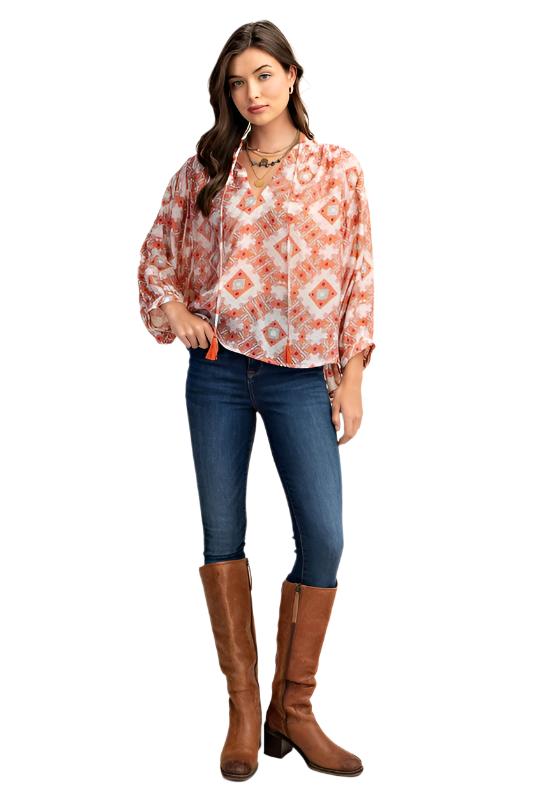 Printed Long Sleeve Top