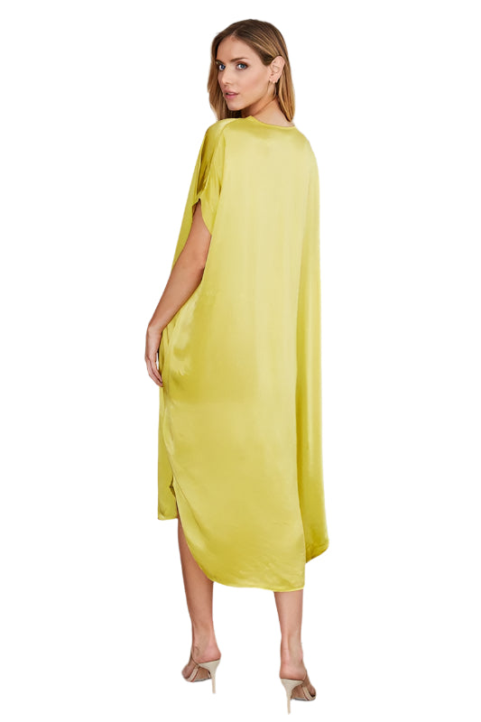 Silky Drop Shoulder V Neck Caftan