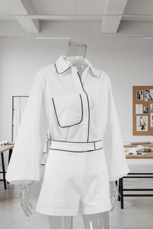 APY Bright White 2-Piece Matching Short Set