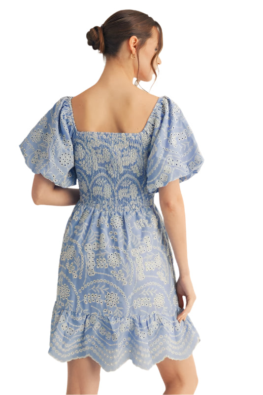 Floral Eyelet Baby Doll Dress