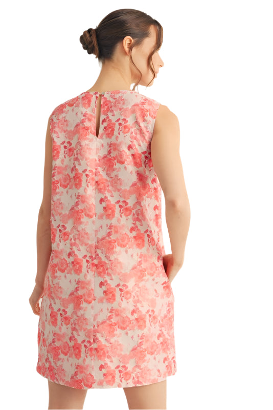 Pearl Accent Floral Shift Dress
