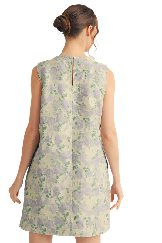 Pearl Accent Floral Shift Dress