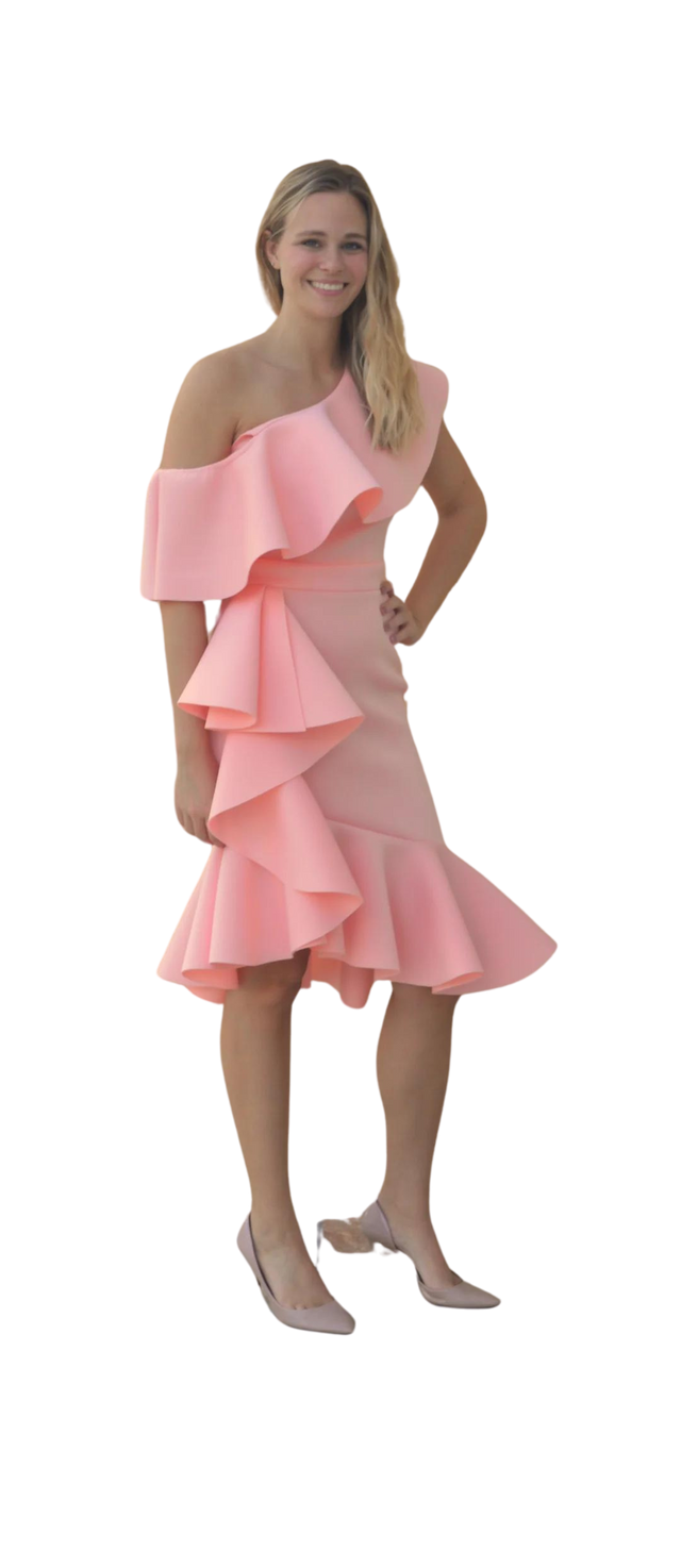 Peach Ruffle Dress The b Store