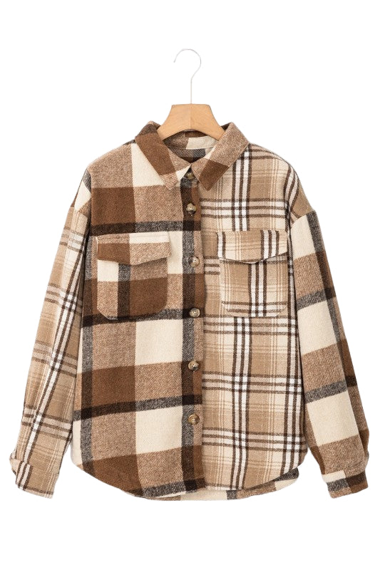 Flannel Plaid Double Flap Pocket Jackets