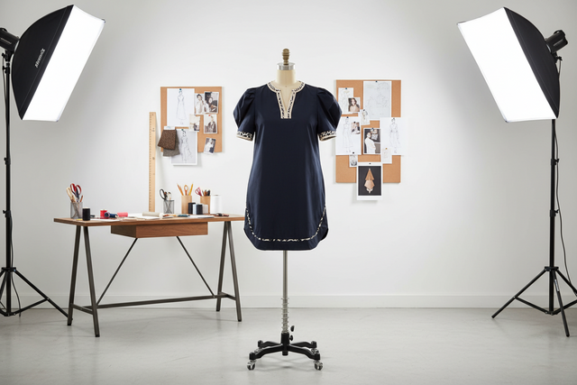 Leopard Trim Short Puff Sleeve Mini Dress