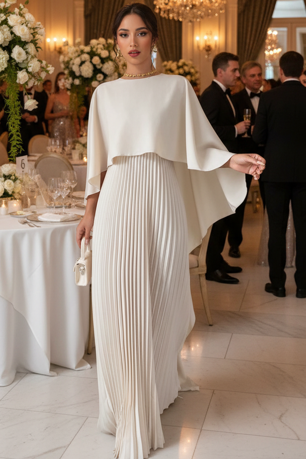 Flowey Cape Pleated Dress