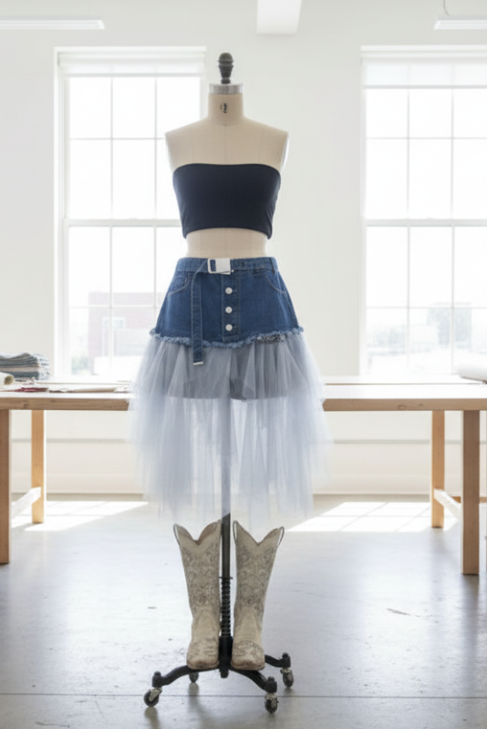 Denim tutu skirt