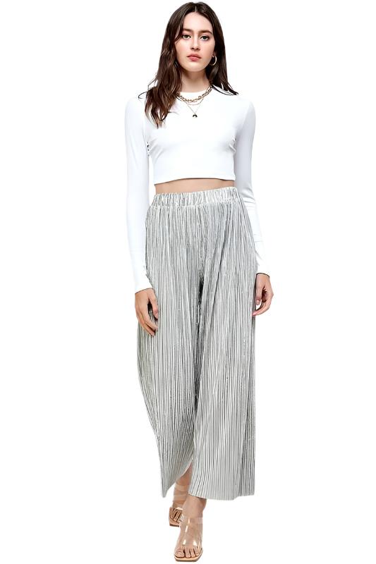 Solid Wide Leg Pants