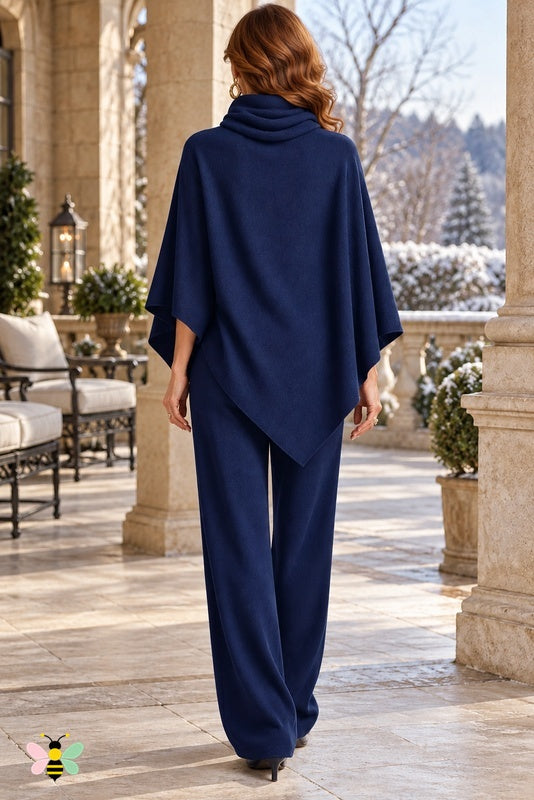 Alpine Arrival Poncho Set | Blue | back