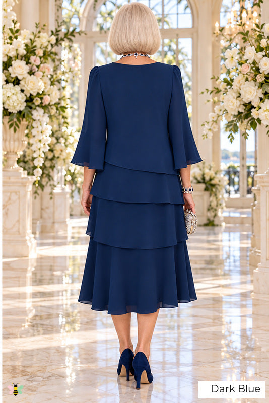 The Estate Reverie Tiered Dress | Dark Blue | back
