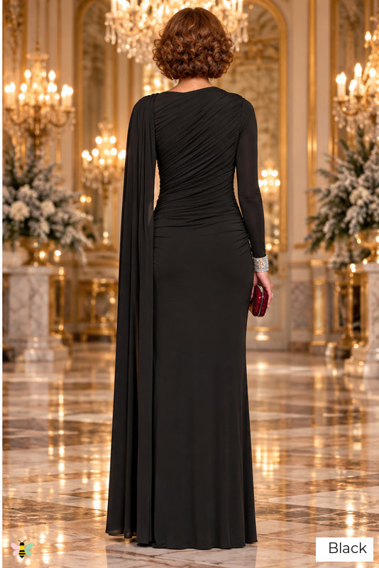 The Riviera Legacy Draped Gown | Black | back