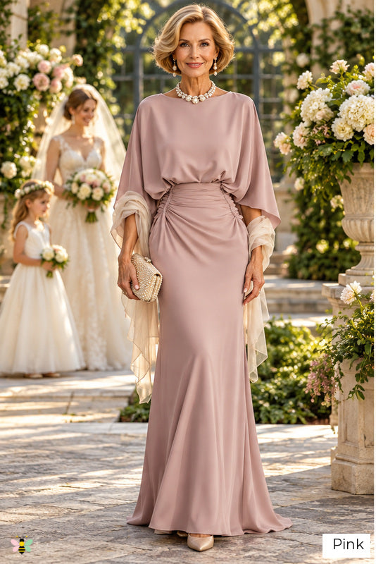 The Grand Salon Draped Gown | Pink | front