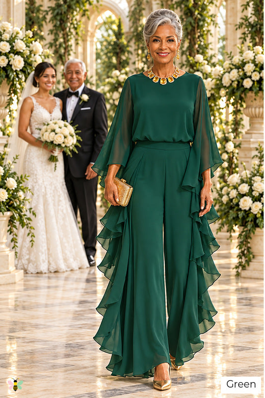 The Conservatory Cascade Chiffon Ensemble | Green | front