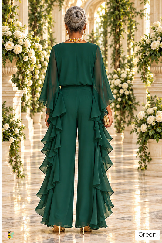 The Conservatory Cascade Chiffon Ensemble | Green | back