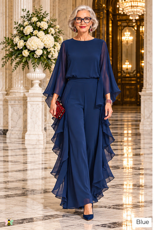 The Conservatory Cascade Chiffon Ensemble | Blue | front