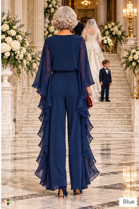 The Conservatory Cascade Chiffon Ensemble | Blue | back