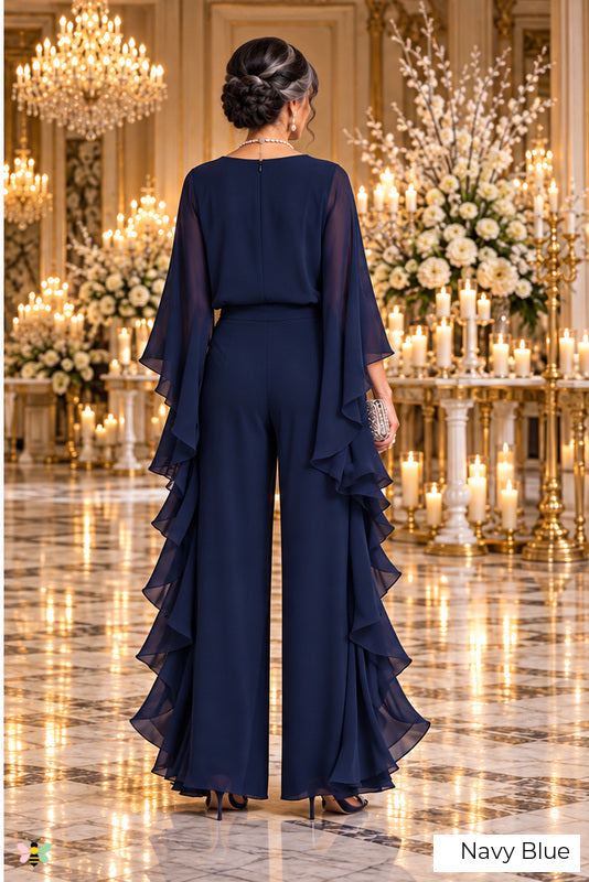 The Conservatory Cascade Chiffon Ensemble | Navy Blue | back