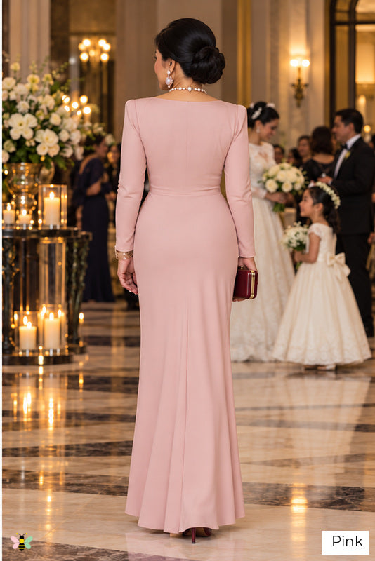 The Candlelight Sonata Twisted-Waist Gown | Pink | back