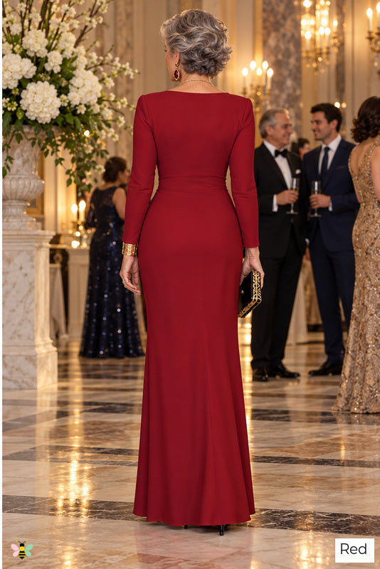 The Candlelight Sonata Twisted-Waist Gown | Red | back
