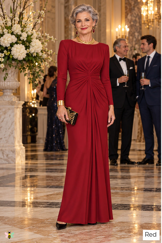 The Candlelight Sonata Twisted-Waist Gown | Red | front